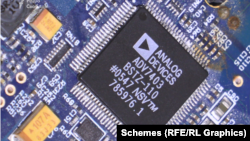 Мікросхема компанії Analog Devices (США), яка була знайдена в іранському дроні Mohajer-6.