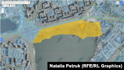 Ділянки озера Вирлиця, віддані під забудову. Джерело: Кадастрова карта України