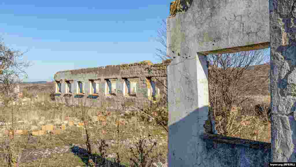 От совхозных коровников остались лишь фрагменты стен. По словам самих бывших работников хозяйства, уцелела лишь «родильня», где принимали отел у коров и выхаживали родившихся телят