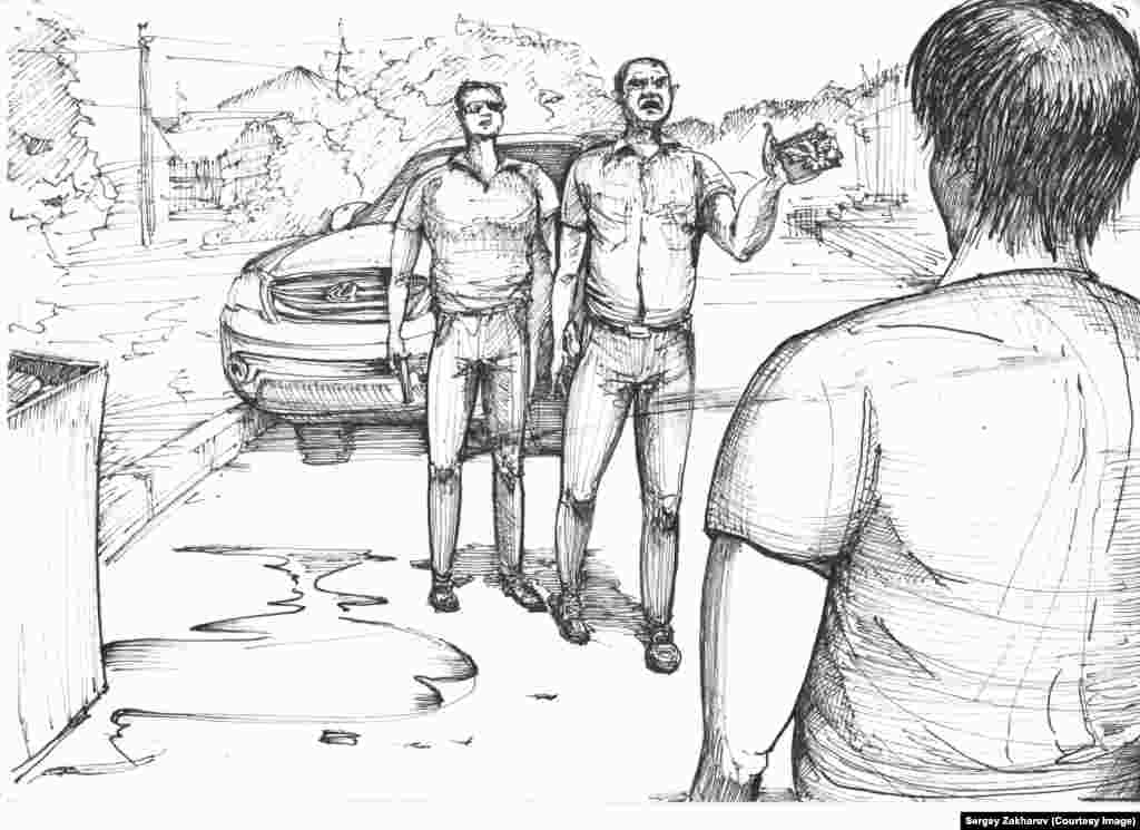 Сергей Захаров изобразил графически свой арест