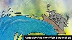 Ілюстрація з книжки Мірослави Ґрайцярової «Слони капітана МіГранта»