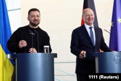 Cancelarul Olaf Scholz și președintele ucrainean Volodimir Zelenski, Germania, 14 mai 2023.