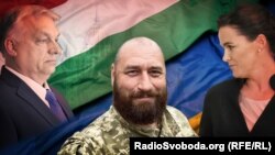 Зліва направо: прем’єр-міністр Угорщини Віктор Орбан, український військовий і професор Федір Шандор, президентка Угорщини Каталін Новак