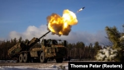 САУ Archer 45-й отдельной артиллерийской бригады ВСУ ведет огонь по позициям армии РФ в Донецкой области, декабрь 2023 года