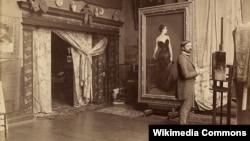 Джон Сингер Сарджент в своей мастерской. Около 1884 г. Фото Адольфа Жиродона