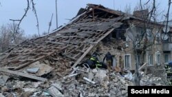 Наслідки ракетного удару по селищу Великий Бурлук, Харківська область, 14 лютого 2024 року