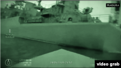 Український морський дрон «Магура» під час атаки в Чорному морі