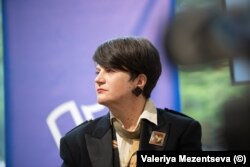 Лариса Денисенко під час дискусії в рамках премії імені Георгія Гонгадзе. Київ, 14 травня 2024 року