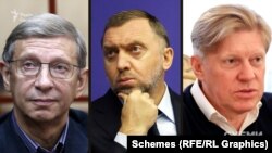 Російські олігархи Володимир Євтушенков, Олег Дерипаска та Михайло Шелков