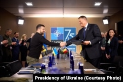 Після підписання двосторонньої безпекової угоди між Україною та Румунією. Вашингтон, 11 липня 2024 року