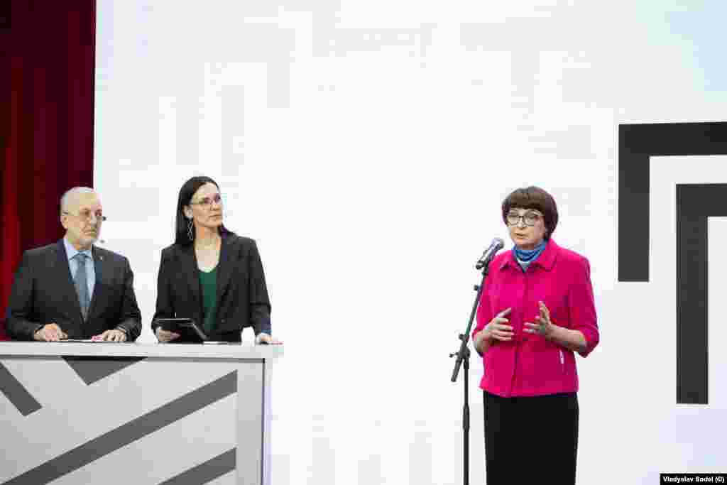 Виступ під час церемонії нагородження переможця Премії імені Георгія Гонгадзе у 2021 році. Інна Кузнецова двічі входила до складу Капітули премії Гонгадзе, яка визначає лауреатів