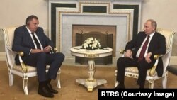 Milorad Dodik, predsjednik bh. entiteta RS i Vladimir Putin, predsjednik Rusije, Sankt Peterburg, 6. jun 2024. godine