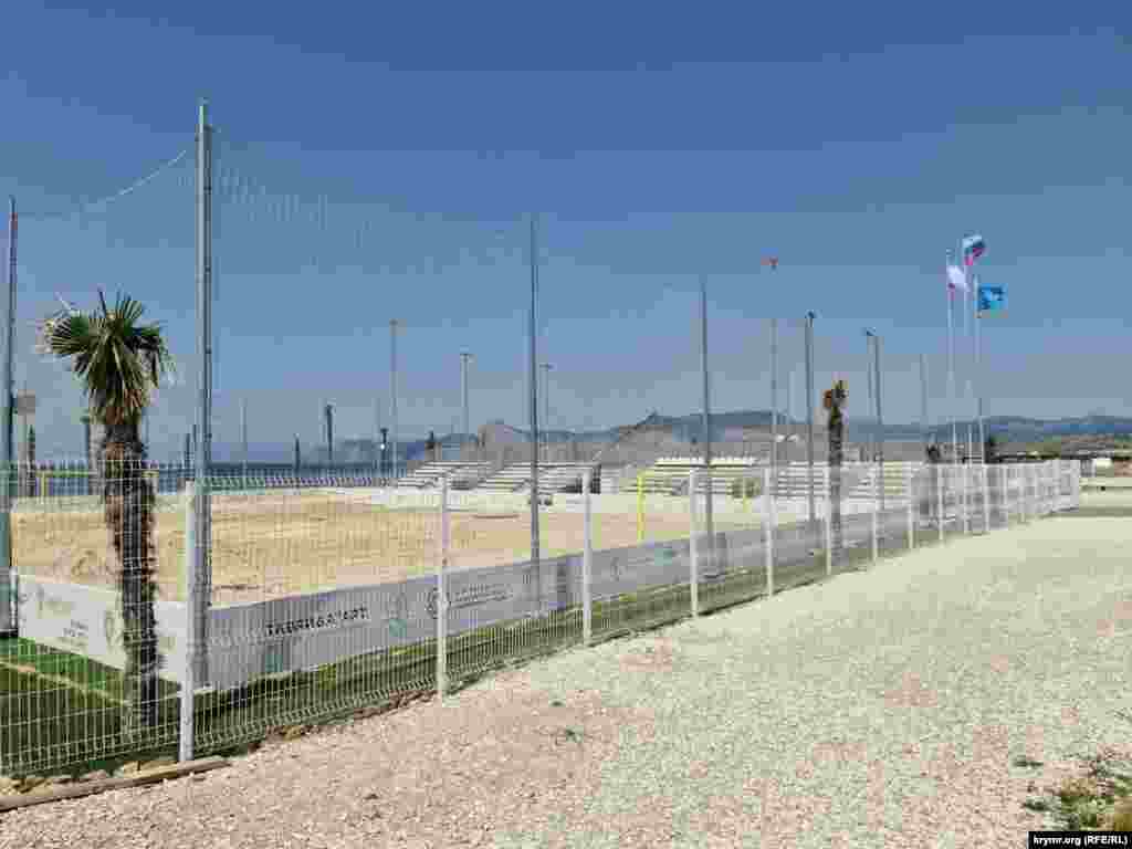 Высаженные на берегу пальмы очень плохо выглядят в неподходящих для себя почвенно-климатических условиях Бухты Капсель. Большая часть высаженных в прошлом году деревьев в рамках «Зеленого фестиваля» уже высохли