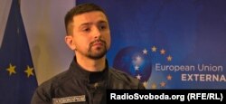 Директор АТ «Українська оборонна промисловість» Герман Сметанін під час інтервʼю Радіо Свобода, Брюсель, Бельгія, 6 травня 2024