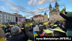 Проукраїнська акція в Празі з нагоди другої річниці повномасштабного російського вторгнення, 24 лютого 2024 року