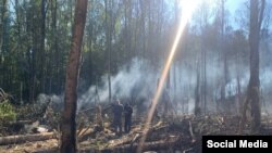 Место крушения пассажирского самолета Superjet-100 близ Коломны. РФ, архивное фото