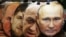Маски із зображеннями президента Росії Путіна, очільника ПВК «Вагнер» Євгена Пригожина, голови Чечні Рамзана Кадирова, Олександра Лукашенка і за ним, ймовірно, міністра оборони РФ Сергія Шойгу (справа наліво) у сувенірній крамниці Санкт-Петербурга, Росія, 5 червня 2023 року