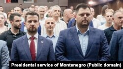 Predsjednik Crne Gore Jakov Milatović i predsjednik opštine Nikšić Marko Kovačević čija je izjava izazvala burne reakcije, juli 2023.