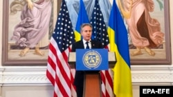 Держсекретар США Ентоні Блінкен під час промови перед студентами Національного технічного університету України «КПІ». Київ, 14 травня 2024 року