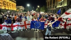 საპროტესტო მსვლელობა „აგენტების კანონის“ წინააღმდეგ. 24 აპრილი, 2024.