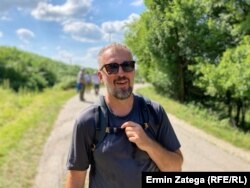 Dejan Kožul iz Beograda na Maršu mira, 9. juli 2023.