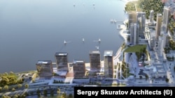 Общий вид высоток, которые должны появиться на берегу Казанки.