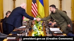 Президент України Володимир Зеленський і президент США Джо Байден (ліворуч). Білий дім. Вашингтон, 21 вересня 2023 року