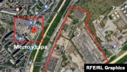 Место удара по Запорожью, 9 августа 2023 года