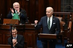 Президент США Джо Байден під час виступу в парламенті Ірландії в Дубліні. 13 квітня 2023 року