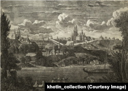 Києвo-Печерська лавра. Гравюра приблизно 1820 року