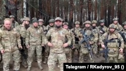 Бойцы чеченского полка «Ахмат-Россия» Минобороны РФ. Скриншот с видео в телеграм-канале главы Чечни Рамзана Кадырова, 24 марта 2024 года