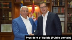 Andrija Mandić sa predsjednikom Srbije Aleksandarom Vučićem u Beogradu
