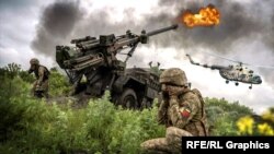 Фотоколаж. Як французькі САУ Caesar допомагають українським військовим на полі бою?