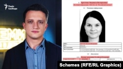 Журналіст «Схем» Георгій Шабаєв і витяг із системи «Роспаспорт» на ім’я Людмили Арестової