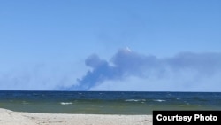 Дим над Очаковом після обстрілу російськими військовими