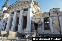 Пошкоджений під час російського ракетного обстрілу Спасо-Преображенський собор в Одесі, 23 липня 2023 року