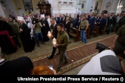 Президенти України та Польщі вшановують пам'ять жертв Волинської трагедії. Луцьк, Україна. 9 липня 2023 року