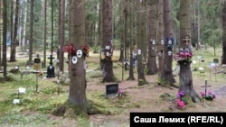 Памятные знаки на деревьях. Левашовская пустошь