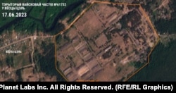 Вигляд військової частини №61732, с. Цель, 17 червня 2023 року. Об’єктів, описаних вище, не видно на зображенні