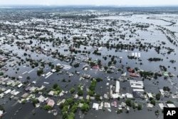 Місто Олешки на лівому березі Херсонщини, затоплене внаслідок знищення Каховської ГЕС, 10 червня 2023 року