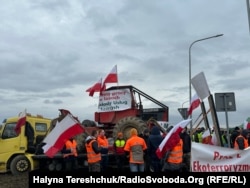 Протест польських фермерів на пункті пропуску «Медика-Шегині». 20 лютого 2024 року