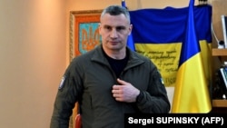 UKRAINE – Mayor of the Ukrainian capital Kyiv, Vitali Klitschko, answers AFP journalists' questions during an interview in Kyiv on February 13, 2023