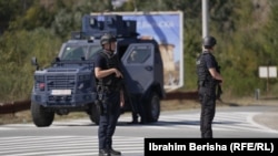 Policijske snage u blizini sela Banjska na sjeveru Kosova (fotoarhiv)