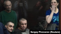 Ув’язнені українські громадяни в суді у російському Ростові-на-Дону, більшість із них – військовополонені, бійці полку «Азов». Росія, Ростов-на-Дону, 14 червня 2023 року