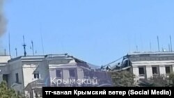 Штаб ЧФ РФ після ракетного обстрілу, 22 вересня 2023 року