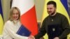 Голова уряду Італії Джорджа Мелоні (л) і президент України Володимир Зеленський, Київ, 21 лютого 2023 року