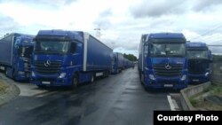 გაფიცული მძღოლები გერმანიაში. ფრანკფურტი, გერმანია. 2023 წლის 28 ივლისი.