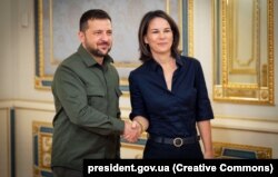 Президент України Володимир Зеленський і міністерка закордонних справ Німеччини Анналена Бербок. Київ, 11 вересня 2023 року