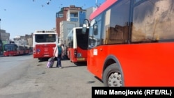 Stanica gradskog prevoza u centru Beograda, 20. mart 2024.