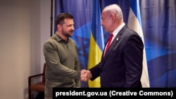 Президент України Володимир Зеленський (ліворуч) і прем’єр-міністр Ізраїлю Біньямін Нетаньягу. Нью-Йорк, 19 вересня 2023 року